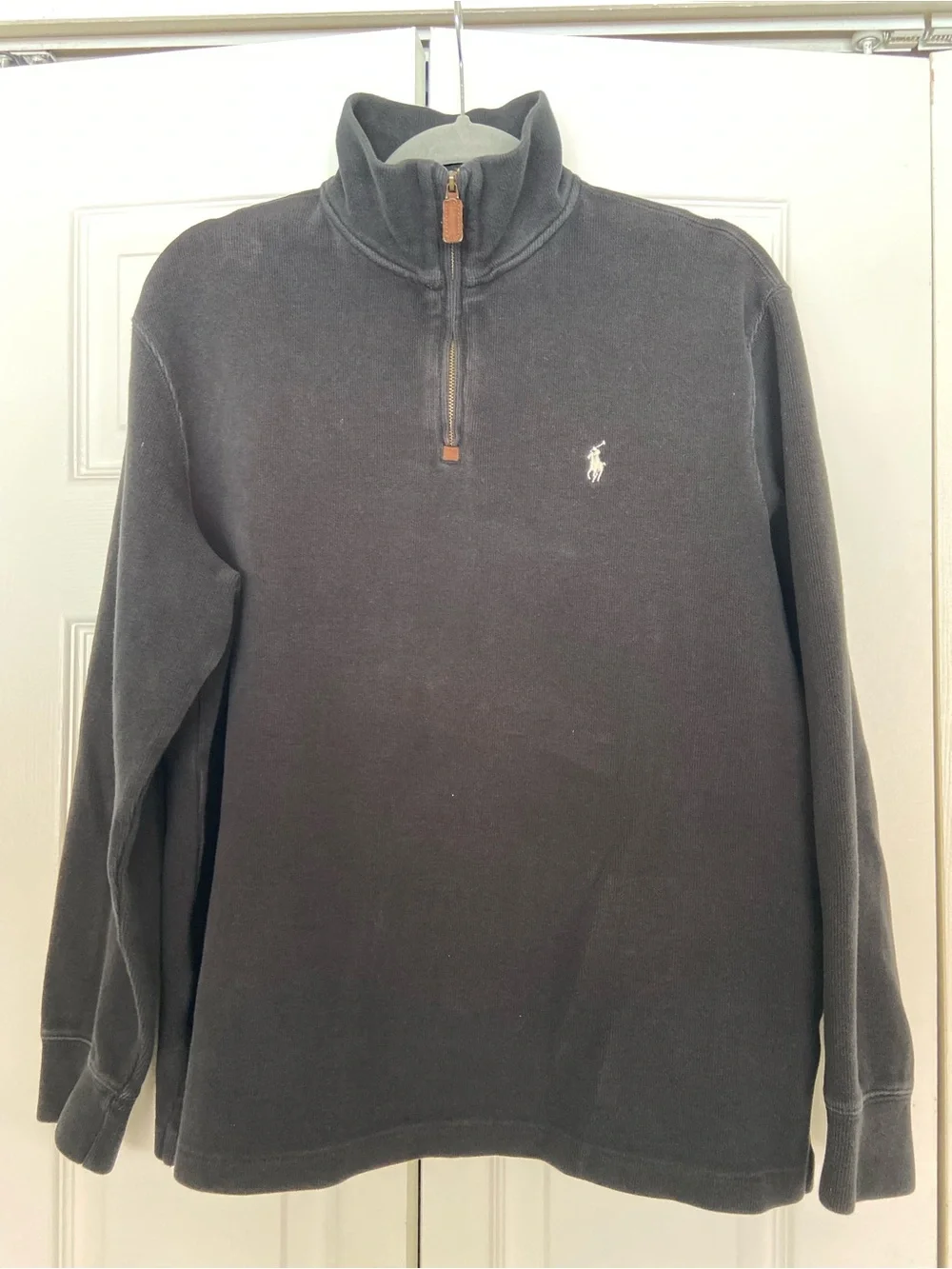 Ralph Lauren Men's Black Quarter-Zip Pullover Sweater